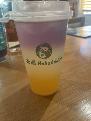 Galaxy drink with popping boba