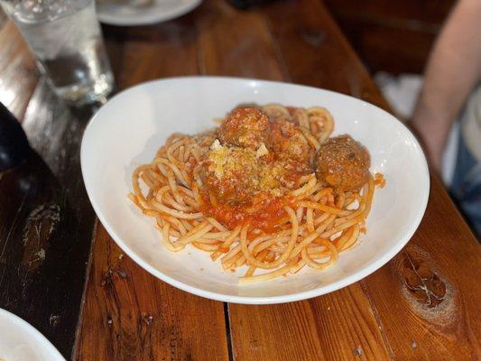 Bucatini and meatballs