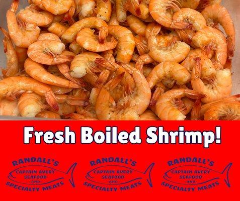 Fresh Boiled SHrimp! Sold Peeled or unpeeled!