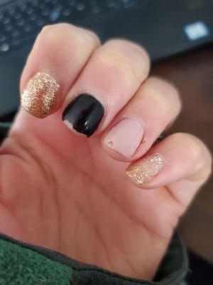 Two "fixed" chipped nails 5 days after being fixed. They chipped 2 days after first being done.