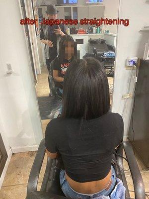 Japanese straightening perm to straight after