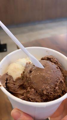 Double chocolate chunk and banana cream pie tasters duo