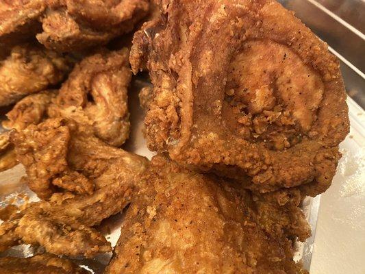 Fried chicken pieces