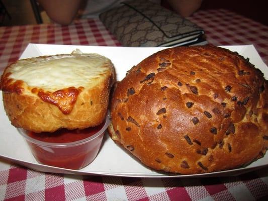 italian stacker and garlic bread