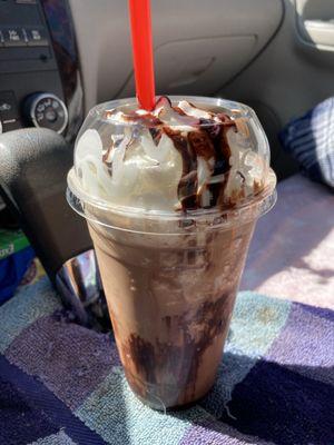 Iced Mocha Frappe with a shot of espresso