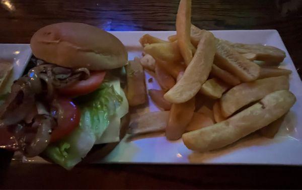 Burger and fries