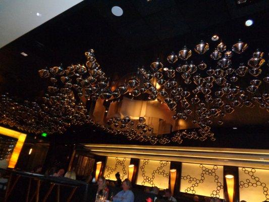 Spheres Overhead in Dining Room