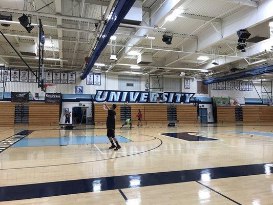 Basketball gym at University High School in Irvine.