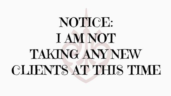 I am booked out for almost 5 months and I don't have any availability for any new clients. Sorry for the inconvenience.