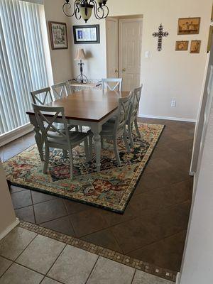 Dining room table and chairs