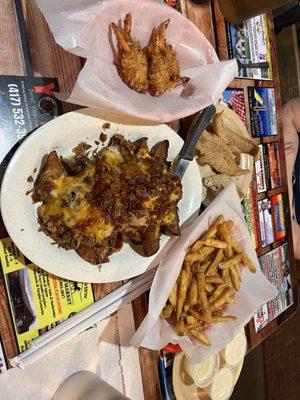 Shrimp catfish and fries