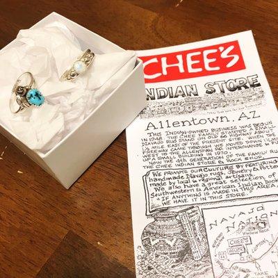 Rings purchased from Chee's via online and telephone order!