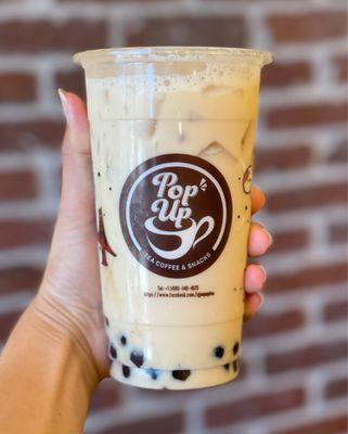 Green Milk Tea with boba