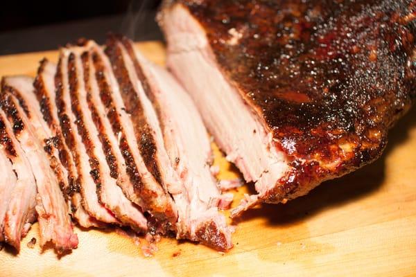 Freshly sliced Smoked Brisket!!!!