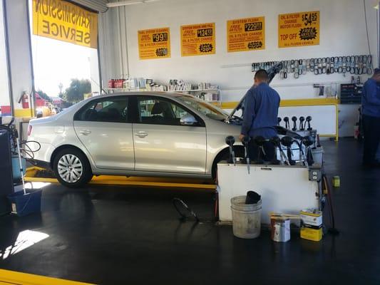 Getting synthetic oil change for 2010 volkswagen jetta $73.00 not bad at all. Great and friendly service