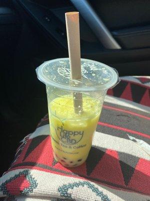 Pineapple coconut boba tea