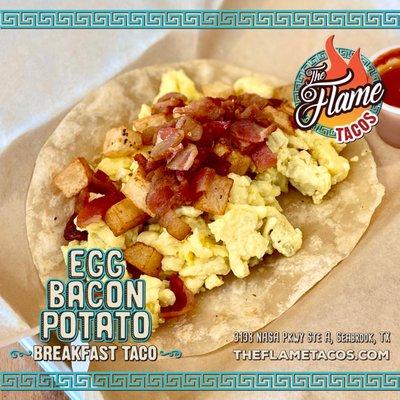 Egg, Bacon and Potato Breakfast Taco