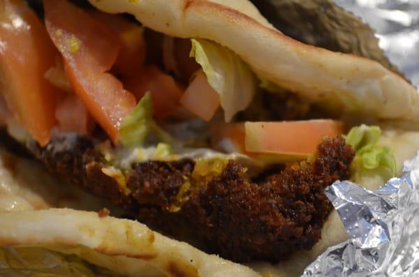 Close up of the Falafel Sandwich