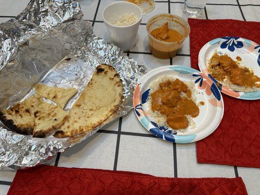 Chicken Tikka Masala and Cheese Naan