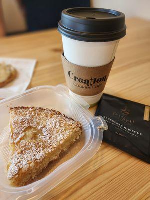 Rishi Tea and slice of cake