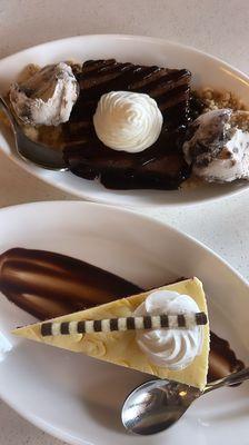 Brownie and cheesecake