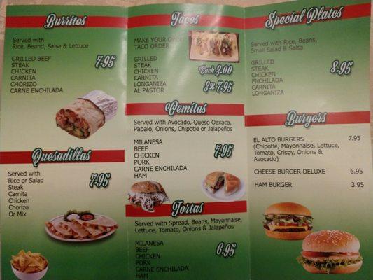 2016 menu.