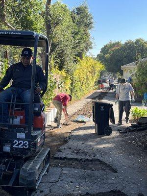 Team getting started with sewer lateral