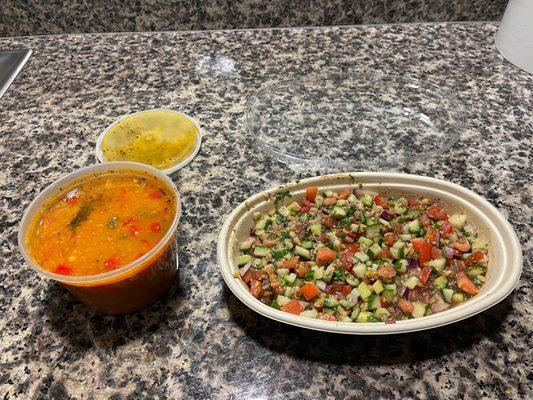 Red Lentil Soup & Spoon Salad