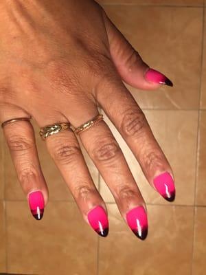 Acrylic tips with gel polish