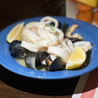 Hot seafood salad