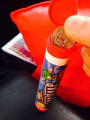 Adam's life hacks: Use an M&M's minis tube to store your quarters.  It holds $20 worth of quarters