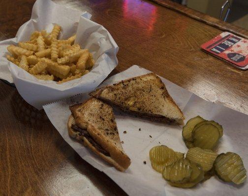 Hot ham and cheese with fries