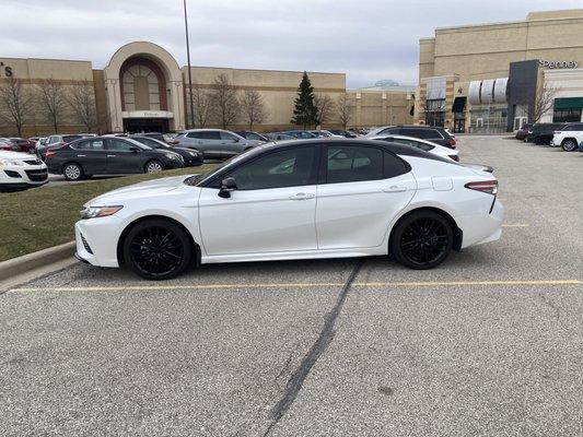 All Black semi gloss satin wheels. They were silver and black