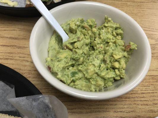 I bought a side of guacamole. Its a very generous portion, and it's delicious. I do not think that the restaurant has any chips, though.