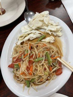 Papaya salad Lao style - this is good, very tasty