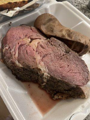 Prime rib. They have a bunch of seasoning around the edges. Not worth a revisit