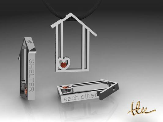 The Shelter Each Other pendant-the little house with a silver lining. Over 6k raised to help shelter homeless since April 1st tleegold.com