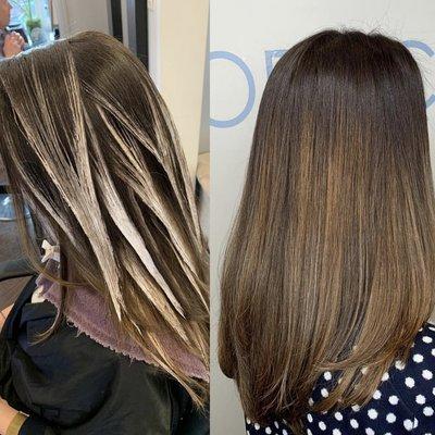 Hand painted balayage