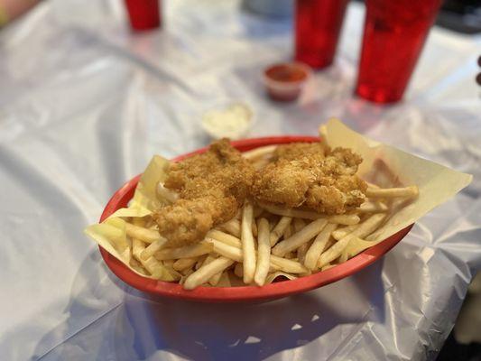 Kids meal with fried fish