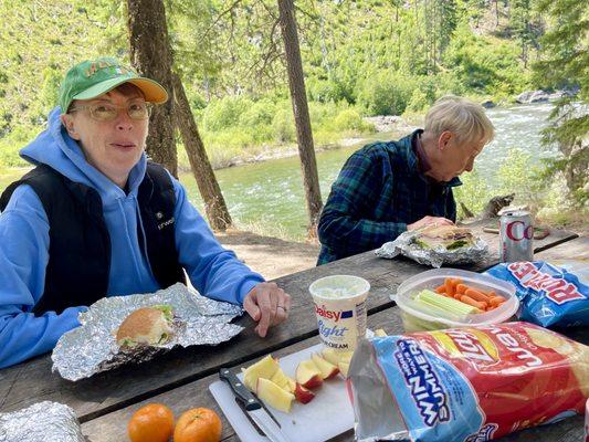 Picnic for Fathers Day in the Tumwater Canyon along the Wenatchee Riveer