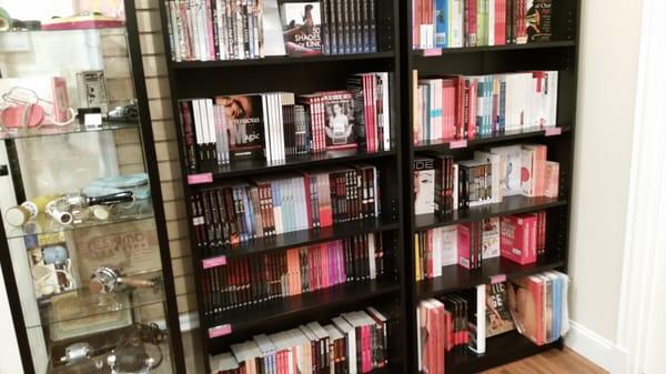 lots of great books including couples, tantra, erotic novels, kinks, sex workers, sex and disabilities, etc very informative