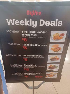 Weekly Deals, today is Friday, Asian all you care to eat Buffet