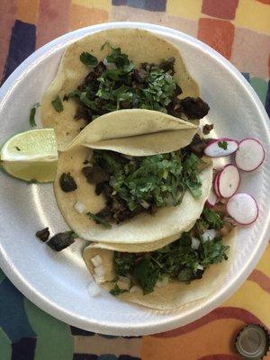 Steak and chicken tacos