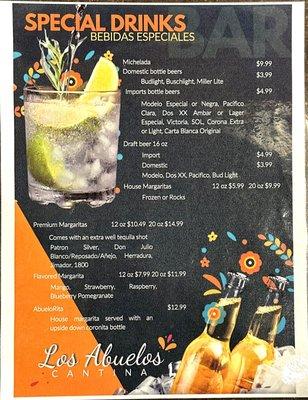 Drinks Menu