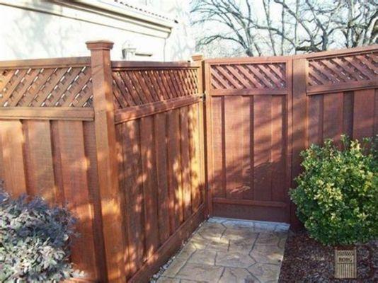 Board on board with basket weave lattice