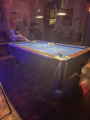 alex, regular, shooting pool