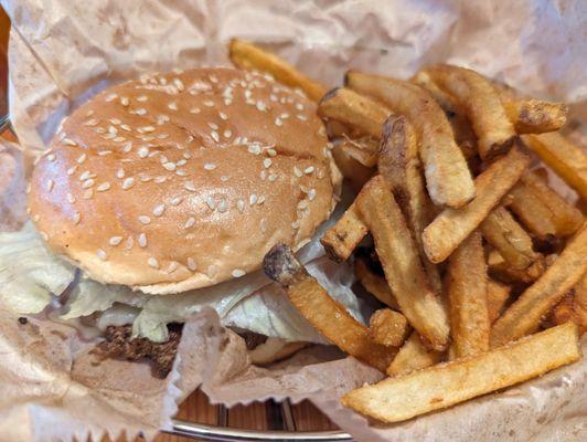 BYO burger with fries