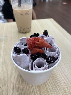 Taro rolled ice cream