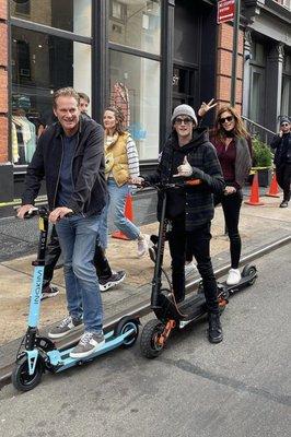 Cindy Crawford enjoy the day with her husband Rene and her son priestly the day on the scooter