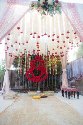 A small intimate wedding planned right in the backyard ..Planning & Designing is the key to happy bride..